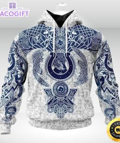 personalized nfl indianapolis colts hoodie norse viking symbols unisex hoodie