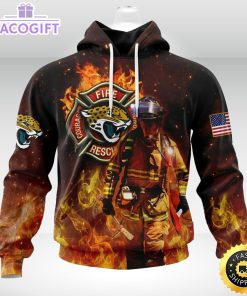 personalized nfl jacksonville jaguars hoodie honor firefighters first responders unisex hoodie