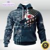 personalized nfl kansas city chiefs hoodie special navy camo veteran design 3d unisex hoodie