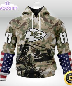 personalized nfl kansas city chiefs hoodie special salute to service design 3d unisex hoodie