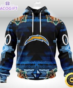 personalized nfl los angeles chargers hoodie special native costume design 3d unisex hoodie