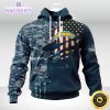 personalized nfl los angeles chargers hoodie special navy camo veteran design 3d unisex hoodie
