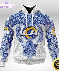 personalized nfl los angeles rams hoodie norse viking symbols unisex hoodie