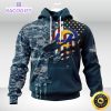 personalized nfl los angeles rams hoodie special navy camo veteran design 3d unisex hoodie