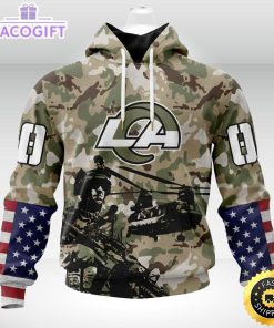personalized nfl los angeles rams hoodie special salute to service design 3d unisex hoodie