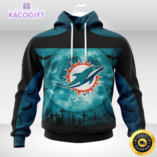 personalized nfl miami dolphins hoodie specialized halloween concepts kits 3d unisex hoodie