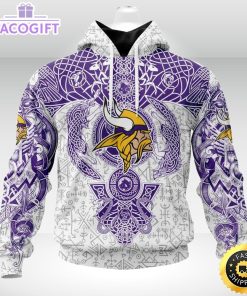 personalized nfl minnesota vikings hoodie norse viking symbols unisex hoodie