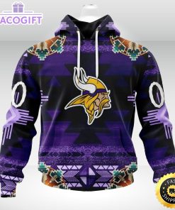 personalized nfl minnesota vikings hoodie special native costume design 3d unisex hoodie