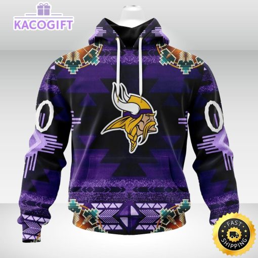 personalized nfl minnesota vikings hoodie special native costume design 3d unisex hoodie