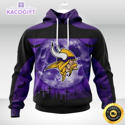 personalized nfl minnesota vikings hoodie specialized halloween concepts kits 3d unisex hoodie