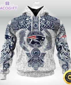 personalized nfl new england patriots hoodie norse viking symbols unisex hoodie