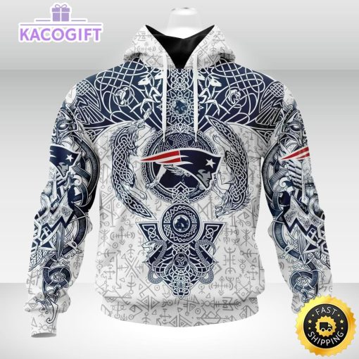 personalized nfl new england patriots hoodie norse viking symbols unisex hoodie