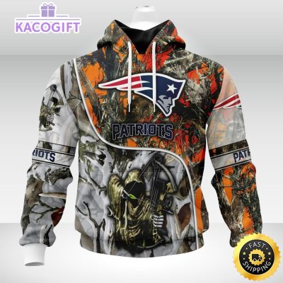 personalized nfl new england patriots hoodie special fall and winter bow hunting unisex hoodie