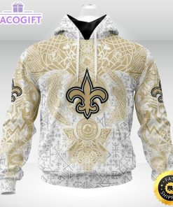 personalized nfl new orleans saints hoodie norse viking symbols unisex hoodie