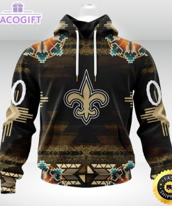 personalized nfl new orleans saints hoodie special native costume design 3d unisex hoodie