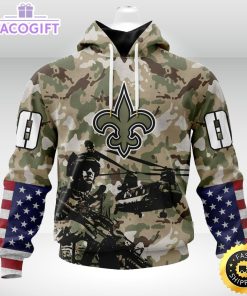 personalized nfl new orleans saints hoodie special salute to service design 3d unisex hoodie