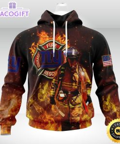 personalized nfl new york giants hoodie honor firefighters first responders unisex hoodie