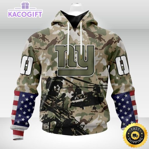 personalized nfl new york giants hoodie special salute to service design 3d unisex hoodie