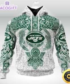 personalized nfl new york jets hoodie norse viking symbols unisex hoodie