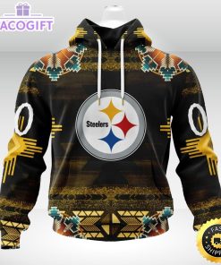 personalized nfl pittsburgh steelers hoodie special native costume design 3d unisex hoodie