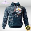 personalized nfl pittsburgh steelers hoodie special navy camo veteran design 3d unisex hoodie