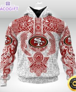 personalized nfl san francisco 49ers hoodie norse viking symbols unisex hoodie
