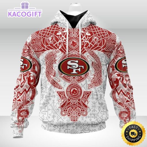personalized nfl san francisco 49ers hoodie norse viking symbols unisex hoodie