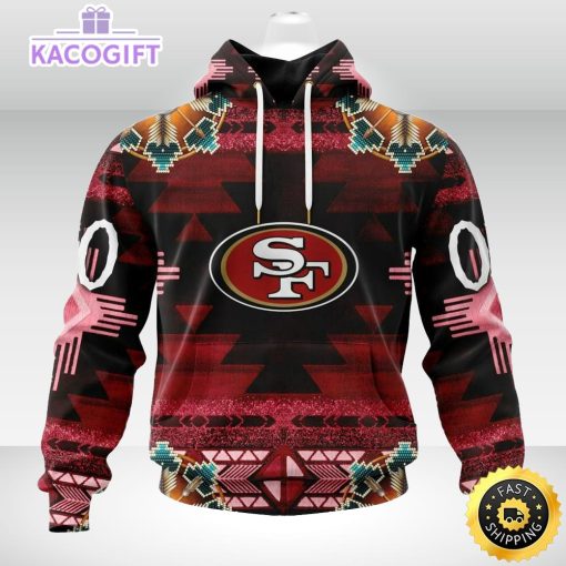 personalized nfl san francisco 49ers hoodie special native costume design 3d unisex hoodie