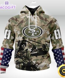 personalized nfl san francisco 49ers hoodie special salute to service design 3d unisex hoodie