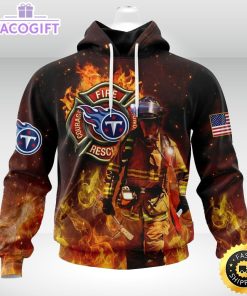 personalized nfl tennessee titans hoodie honor firefighters first responders unisex hoodie