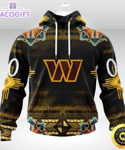 personalized nfl washington commanders hoodie special native costume design 3d unisex hoodie