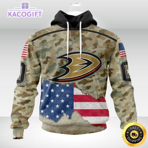 personalized nhl anaheim ducks hoodie camo unisex 3d hoodie