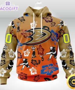 personalized nhl anaheim ducks hoodie hawaiian style design for fans unisex 3d hoodie