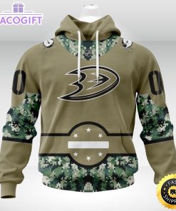 personalized nhl anaheim ducks hoodie military camo with city or state flag 3d unisex hoodie