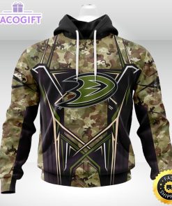 personalized nhl anaheim ducks hoodie special camo color design unisex 3d hoodie