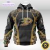 personalized nhl anaheim ducks hoodie special camo hunting design unisex 3d hoodie