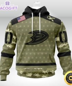 personalized nhl anaheim ducks hoodie special camo military appreciation unisex hoodie