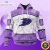 personalized nhl anaheim ducks special lavender hockey fights cancer all over print unisex 3d hoodie