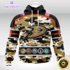 personalized nhl anaheim duckscamo patternand all military force logo 3d unisex hoodie