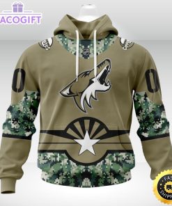 personalized nhl arizona coyotes hoodie military camo with city or state flag 3d unisex hoodie