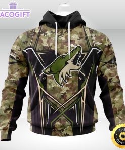 personalized nhl arizona coyotes hoodie special camo color design unisex 3d hoodie