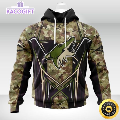 personalized nhl arizona coyotes hoodie special camo color design unisex 3d hoodie