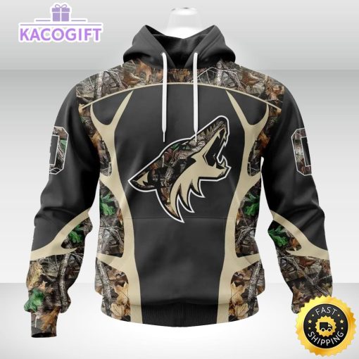 personalized nhl arizona coyotes hoodie special camo hunting design unisex 3d hoodie