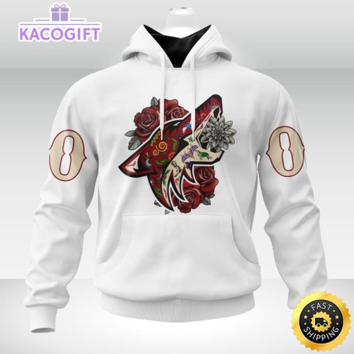 personalized nhl arizona coyotes hoodie specialized dia de muertos 3d unisex hoodie