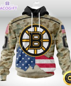 personalized nhl boston bruins hoodie camo unisex 3d hoodie