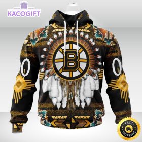 personalized nhl boston bruins hoodie special native hat costume design 3d unisex hoodie