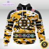 personalized nhl boston bruinscamo patternand all military force logo 3d unisex hoodie