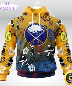 personalized nhl buffalo sabres hoodie hawaiian style design for fans unisex 3d hoodie