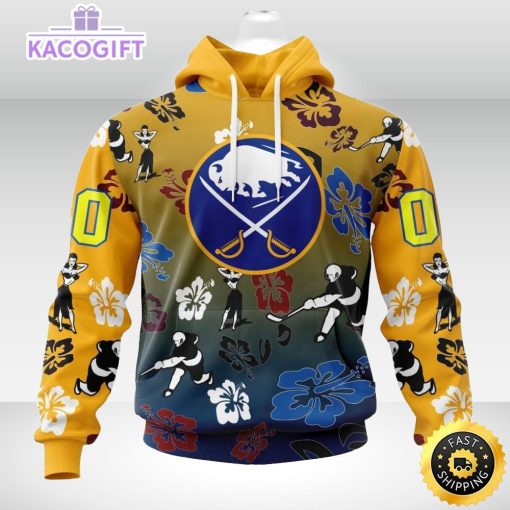 personalized nhl buffalo sabres hoodie hawaiian style design for fans unisex 3d hoodie