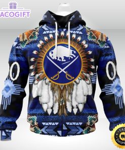 personalized nhl buffalo sabres hoodie special native hat costume design 3d unisex hoodie